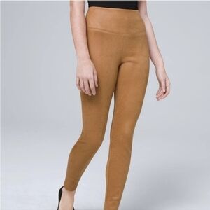 White House Black Market Faux Suede Animal print Runaway Leggins Size 12